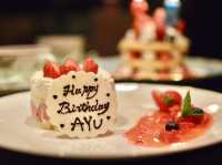 Pancakes with Happy Birthday plate at Courtyard Tokyo Ginza🎂