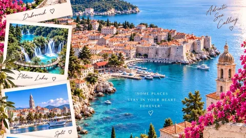 ✨🇭🇷 “Croatia…a country with old cities, azure seas, and sunsets so beautiful you’d want to stop time right there.” 🌊☀️ — traveler post in Trogir