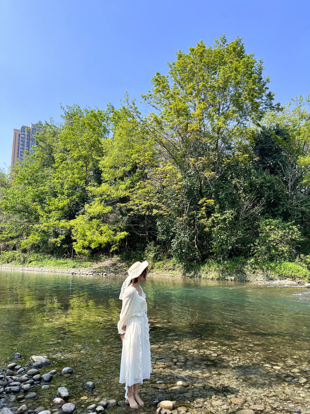 溫江城區免費耍水的地方，巴適得板