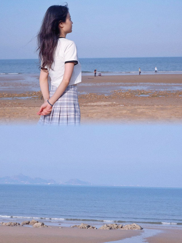 青島夏日海邊浴場，龍灣海灘瑯琊台