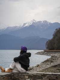 比起嘎拉桃花村，我更愛沿途的雪山和桃樹