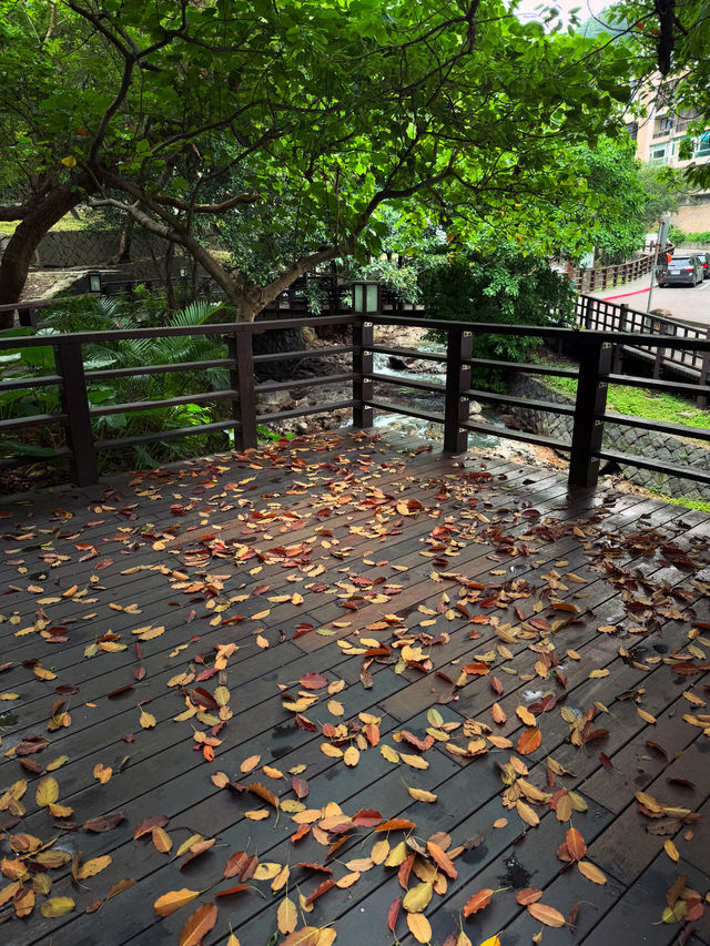 北投溪 - 發源於地熱谷，而地熱谷即位於北投公園上方，中山路底的長條橢圓的山谷爆裂窪地，之後流經北投