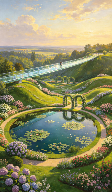 真夏の四川西部油絵花園に迷い込み、睡蓮とエンドレスサマーのロマンス