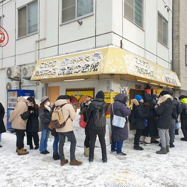 삿포로의 냉장고 니조시장에서 카이센동과 우니동