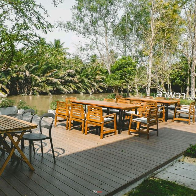 ที่พักอัมพวา ริมคลอง บรรยากาศดี 