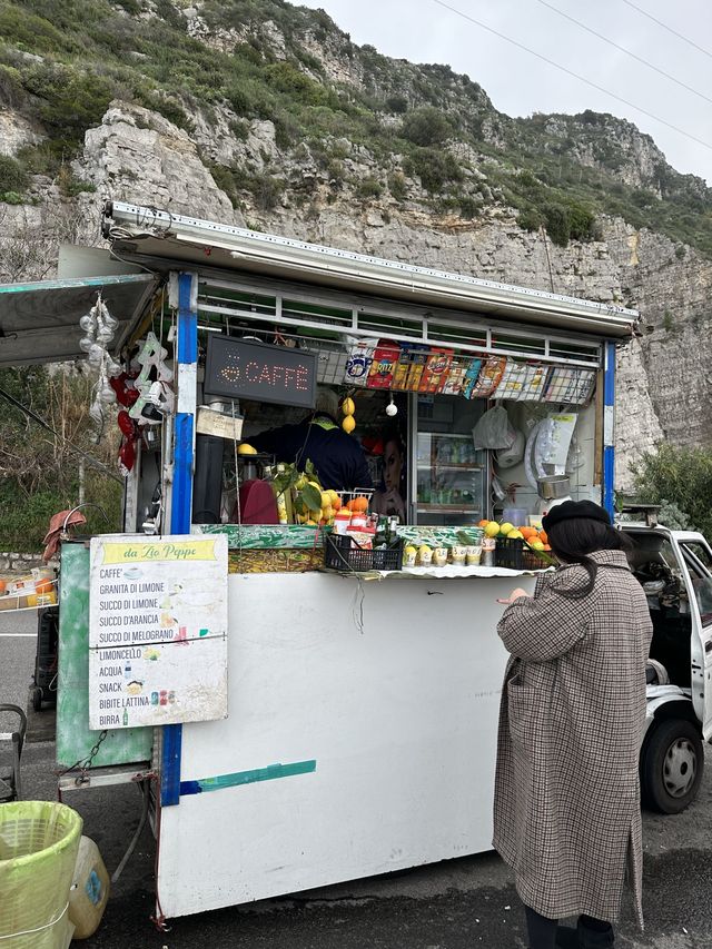 ソレントを一望しながら食べるイタリアレモンシャーベット！