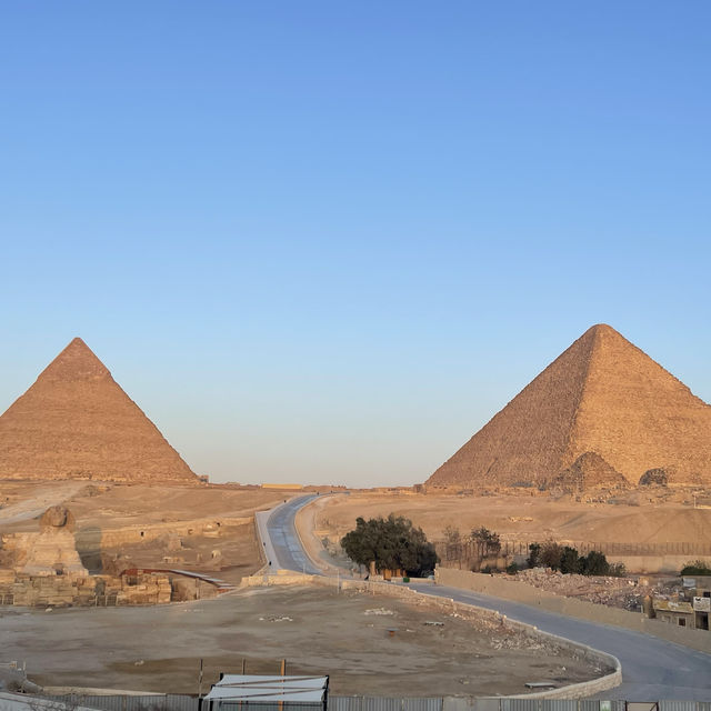 A hotel with a grand view of the ancient pyramids 