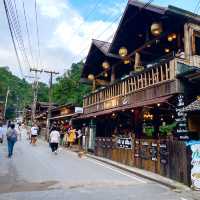 Old Thai Village surrounded by mountains