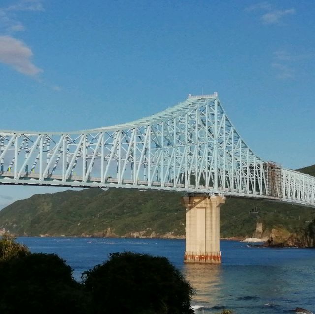 長崎の平戸大橋、生月大橋、夕日