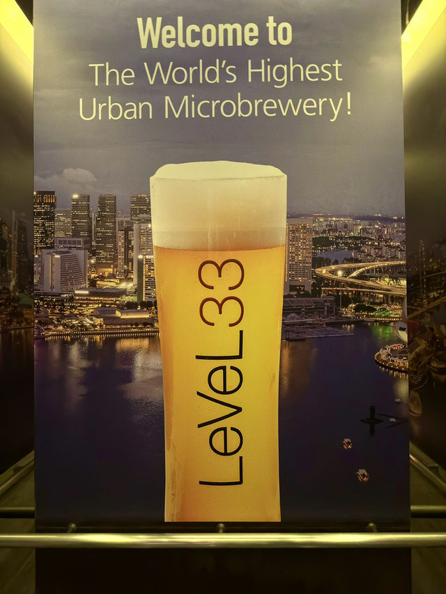 シンガポール　シンガポール観光　Level33からの夜景を見ながら呑むビールは最高だぞ！