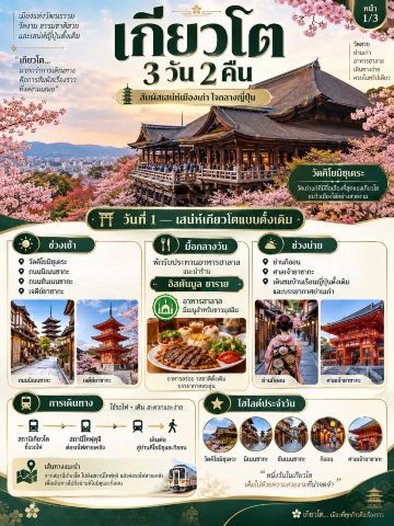 🇯🇵✨ 京都 3日間2泊 — 古都を探索し、日本の文化に浸りましょう