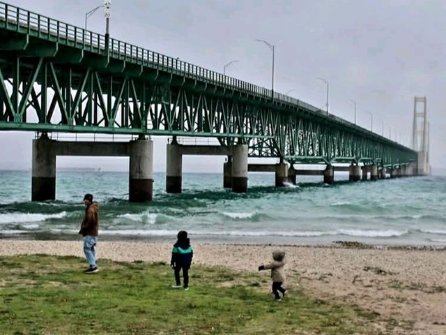 The only park where you can take a scenic stroll under the famous Mackinac Bridge