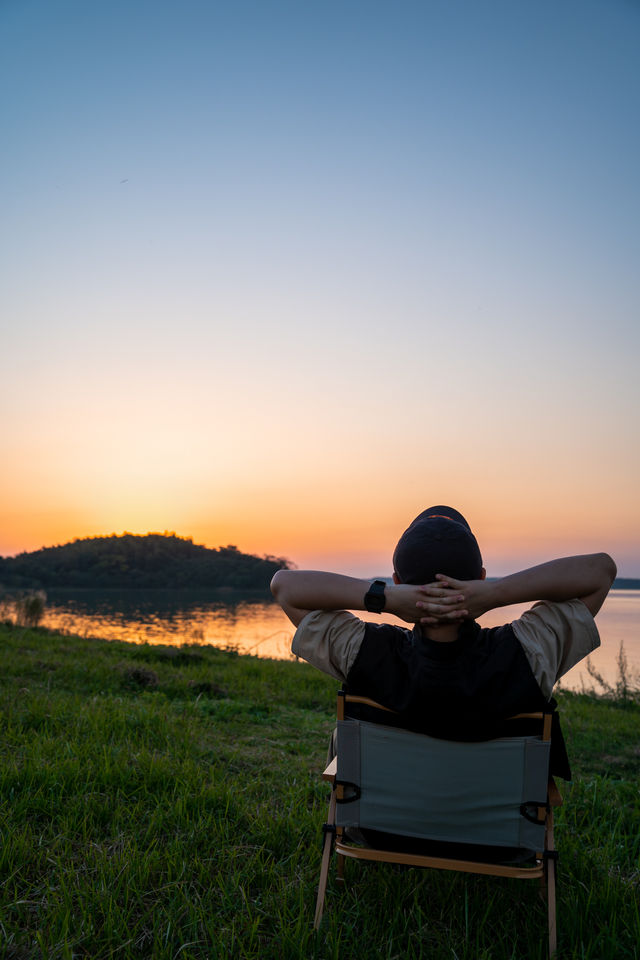 朋友圈問瘋了武漢這個露營地夕陽太美了