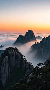 日出雲海黃山絕景