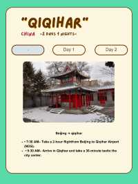 Qiqihar itinerary for 2 days trip