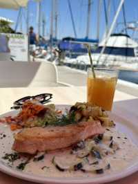Delicious spot overlooking the marina