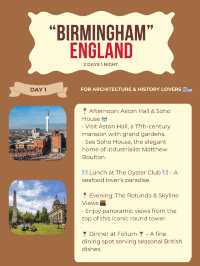 Birmingham itinerary 