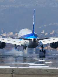 関空をかすめる！千里川土手で飛行機撮影