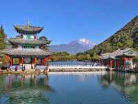 麗江-黑龍潭公園，拍攝玉龍雪山倒影的絕佳場所