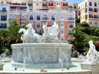Pose Like a Roman at the Fountain of Sunset Town