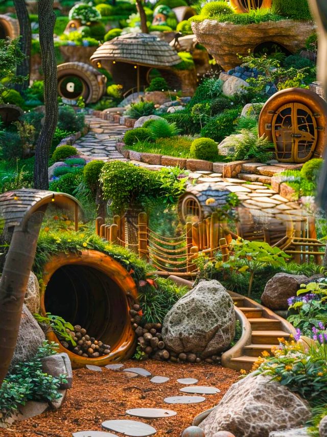 森林中魔法樹屋兒童樂園