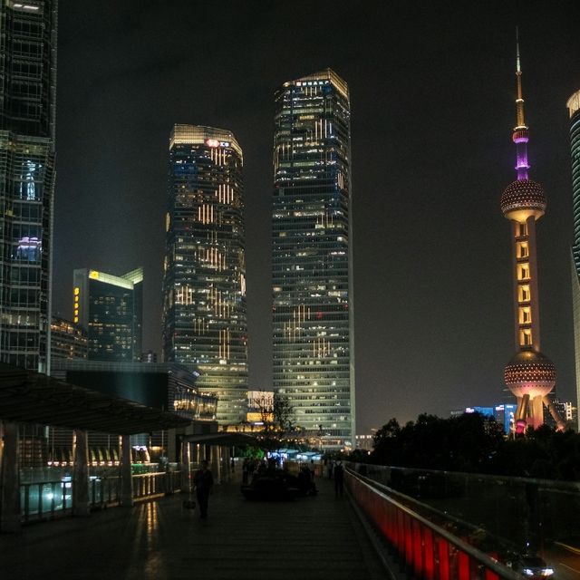 City of Lights – Shanghai’s Skyscrapers by Night 🌆✨