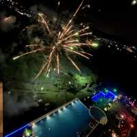 New Year Countdown with Fireworks frm Balcony