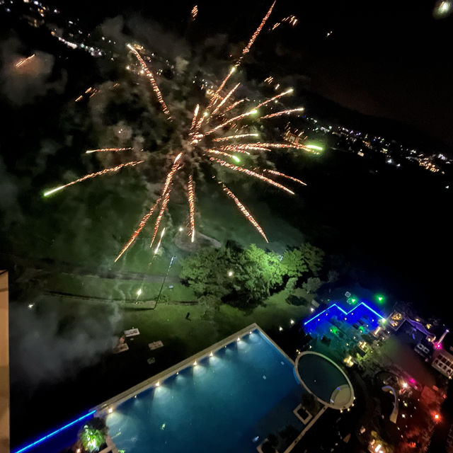 New Year Countdown with Fireworks frm Balcony