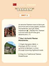 Barkam itinerary 
