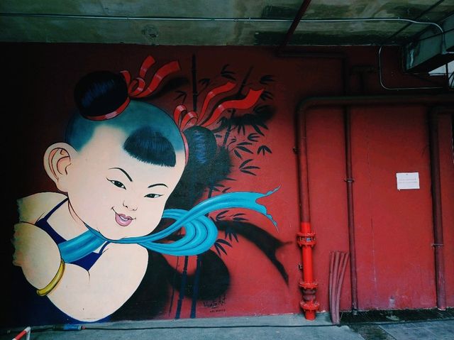 泰國曼谷市中心著名藝術墻繪壁畫景點：Dragon town，精美中華文化藝術墻繪壁畫，復古建築，適合打卡拍照📸