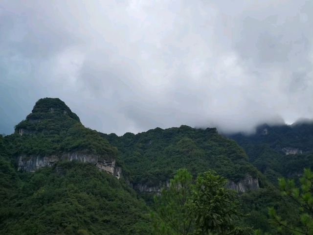 Tianmen Mountain in fog like dream