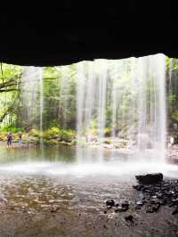 滝の裏側まで見られる絶景スポット、鍋ヶ滝