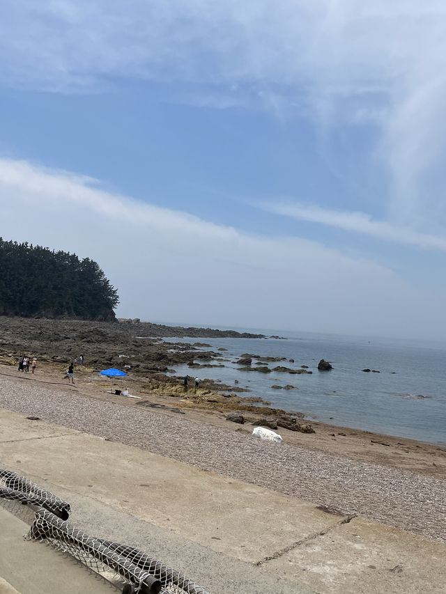 태안 물 색이 예쁜 파도리해수욕장과 동굴 :)