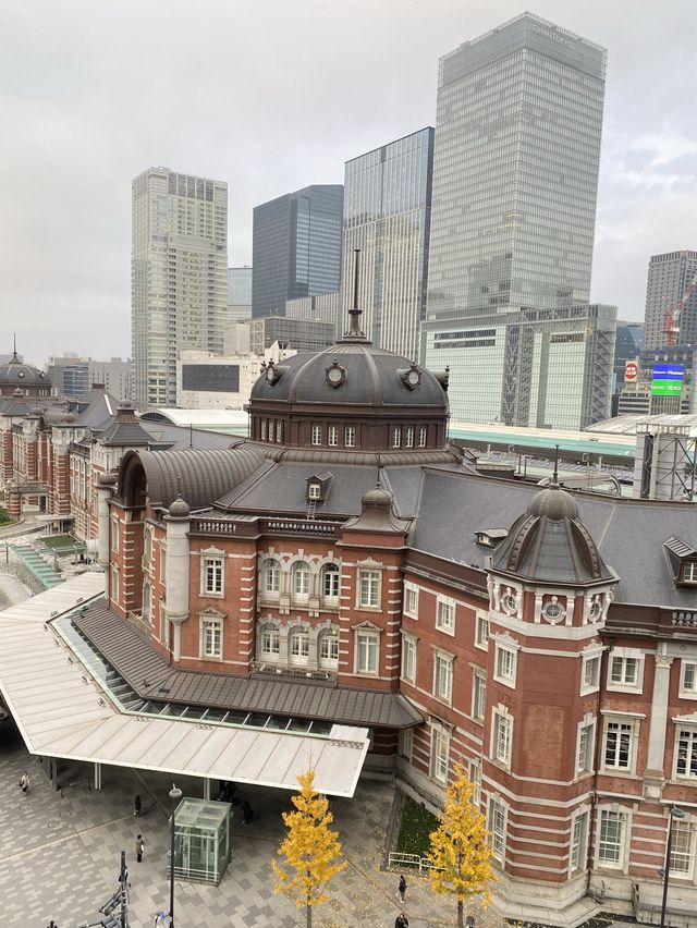 屋上庭園から眺める東京駅