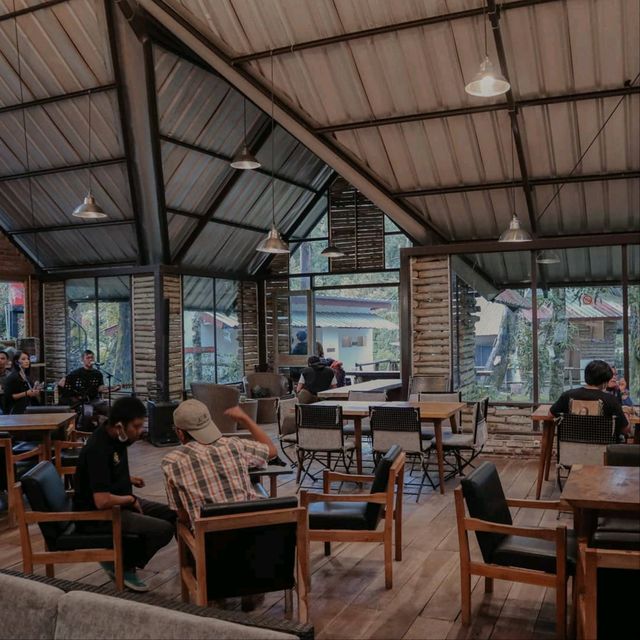 DOCKING AT A COFFEE PLACE QUITE FAR FROM THE CITY CENTER OF BANDUNG,