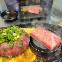 돌판 위에서 지글지글 구워지는 행복 키와미야 함바그🔥🥩