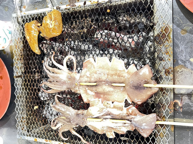 屏東琉球 新鮮的海貨就是好吃 上好炭烤