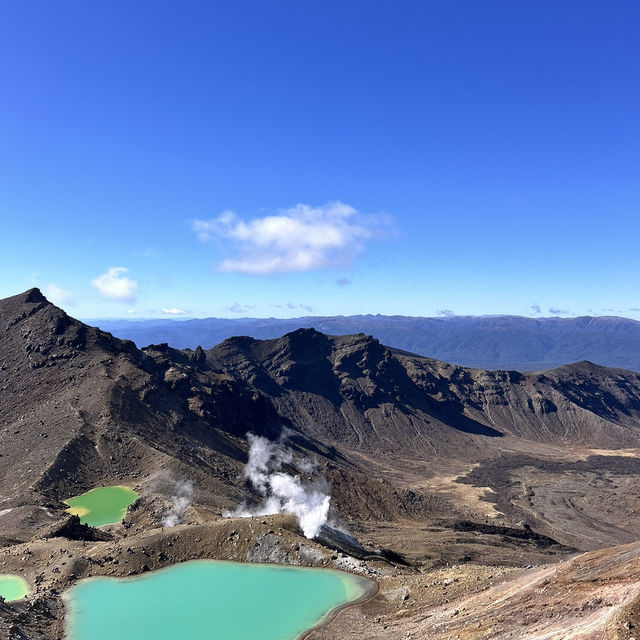 Tongariro alpine crossing amidst volcanoes - New Zealand