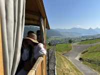 The funicular ride to the CabriO cable car