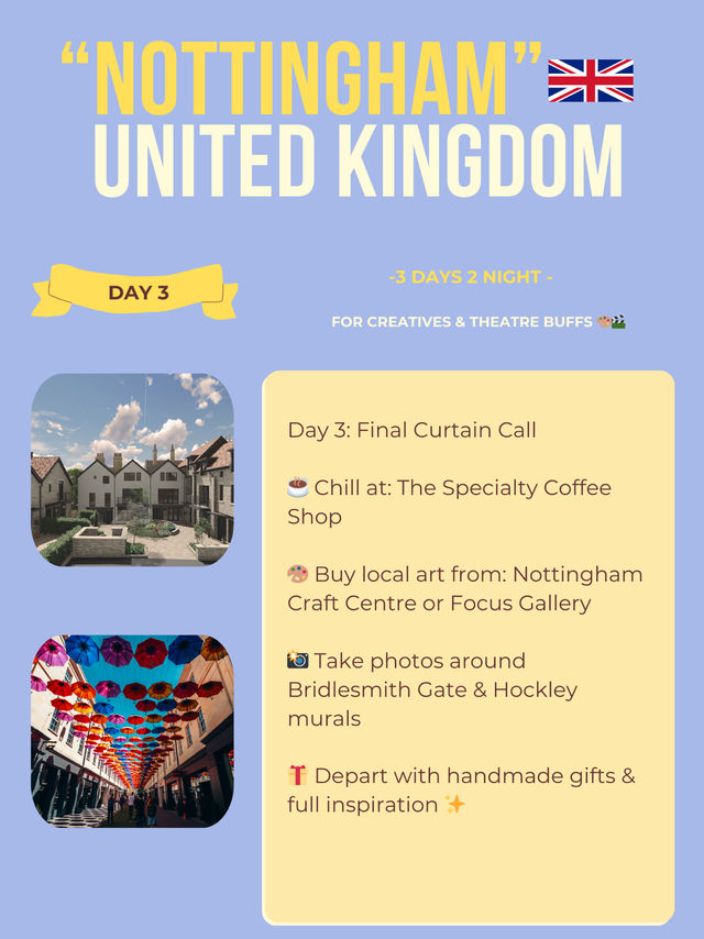 Nottingham itinerary 💙