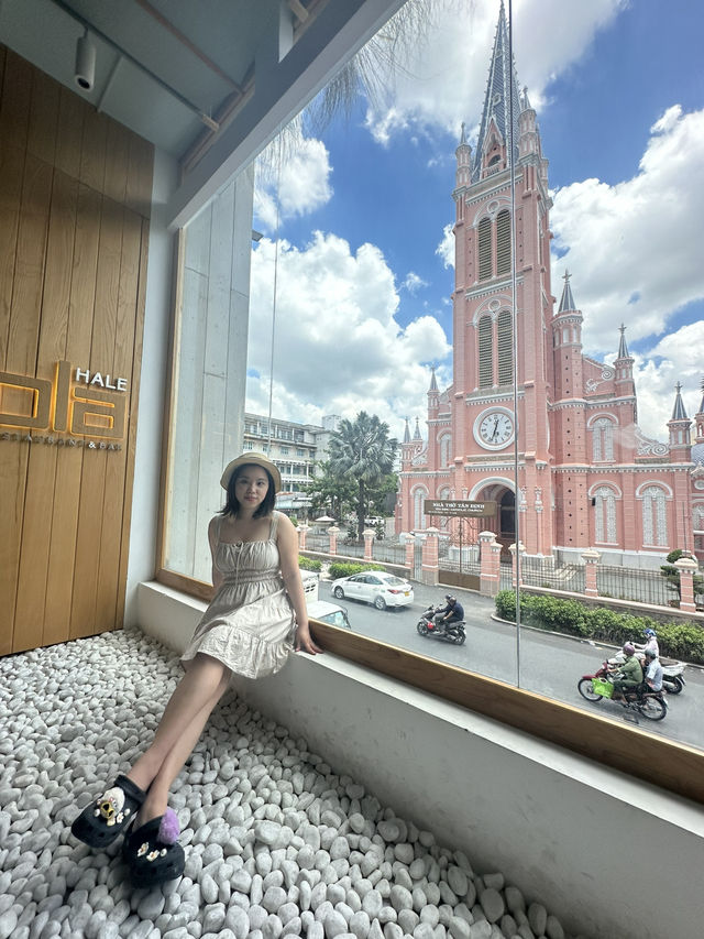 Ola Hale Café – The Cutest Spot with Pink Church Views in Ho Chi Minh City