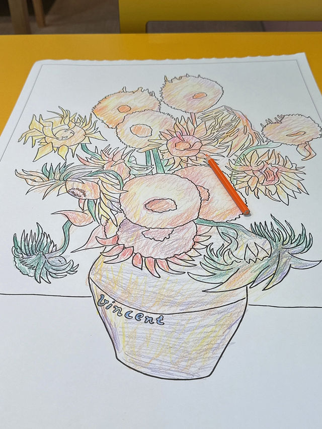 You can color sunflowers at Van Gogh Museum 