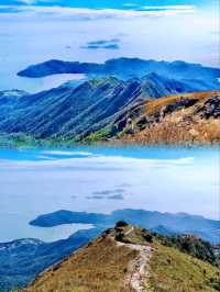 遠眺島嶼夢幻山脈風光