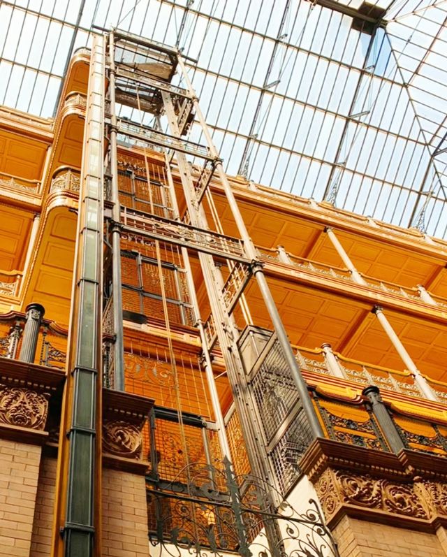 Vintage-style Bradbury Building in Los Angeles.