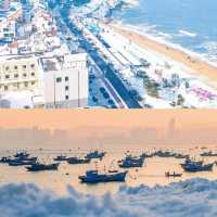 在海邊看雪景！！！威海真是太合適啦！！！