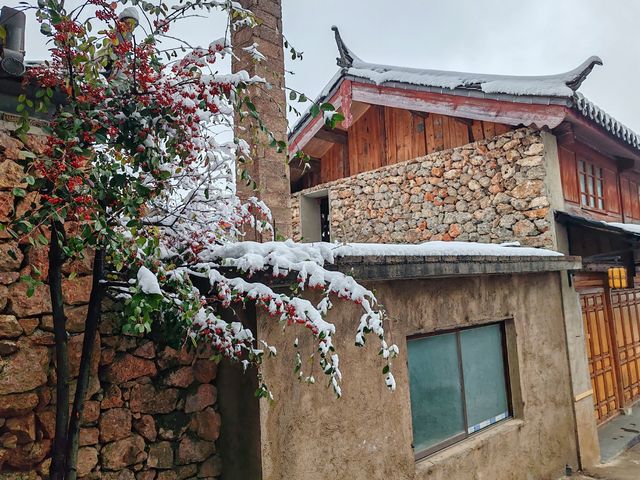 雪後的玉湖村，仿如童話世界