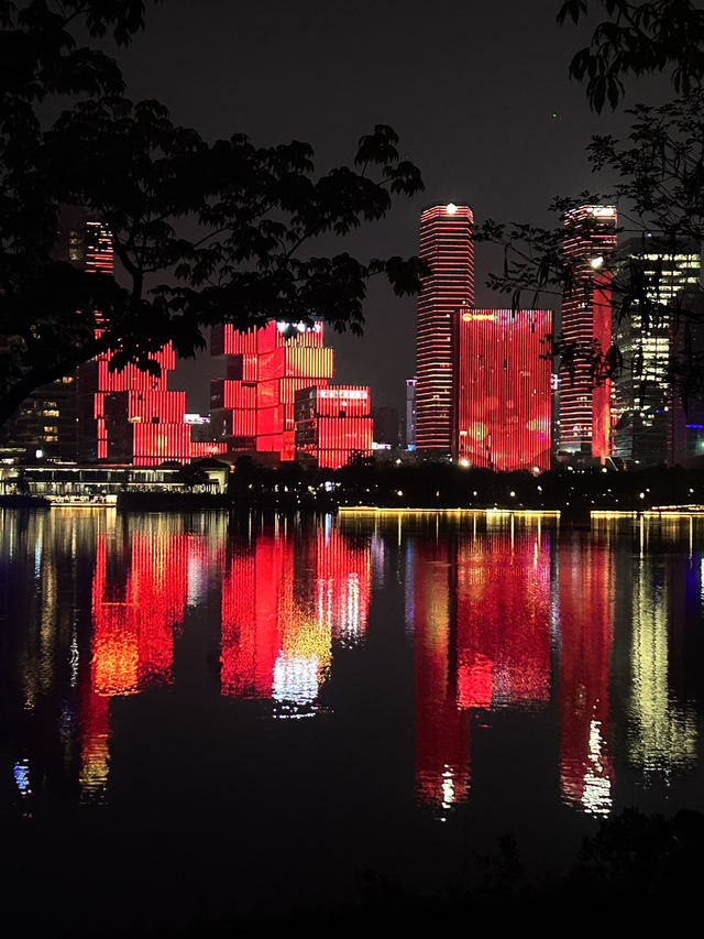 Enjoying night view of Shenzhen 