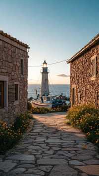 治癒系海邊燈塔