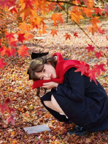 Не в Наре, а в Уси этот ковер из кленовых листьев идеально подходит для фотосъемки.