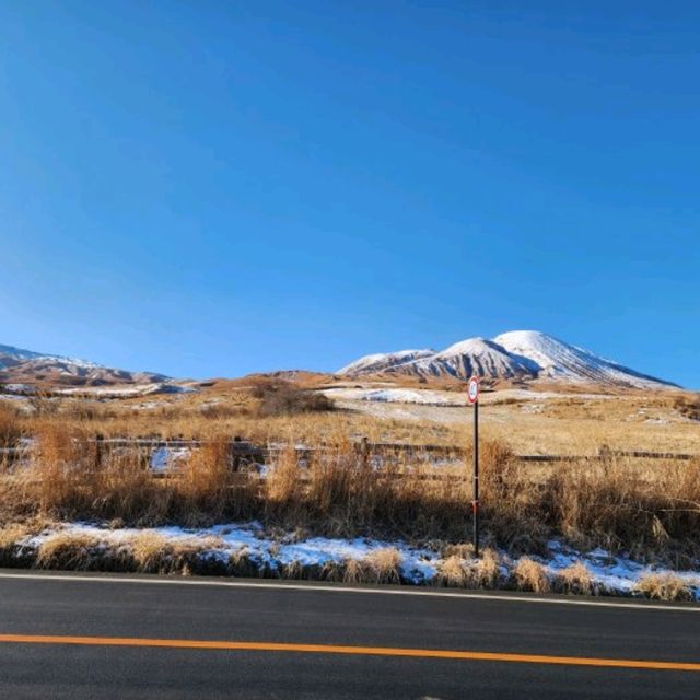 아소산에서 풍경에감탄하자 구마모토에 심장